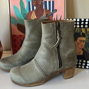 Olive Green Clog Boots Size 39